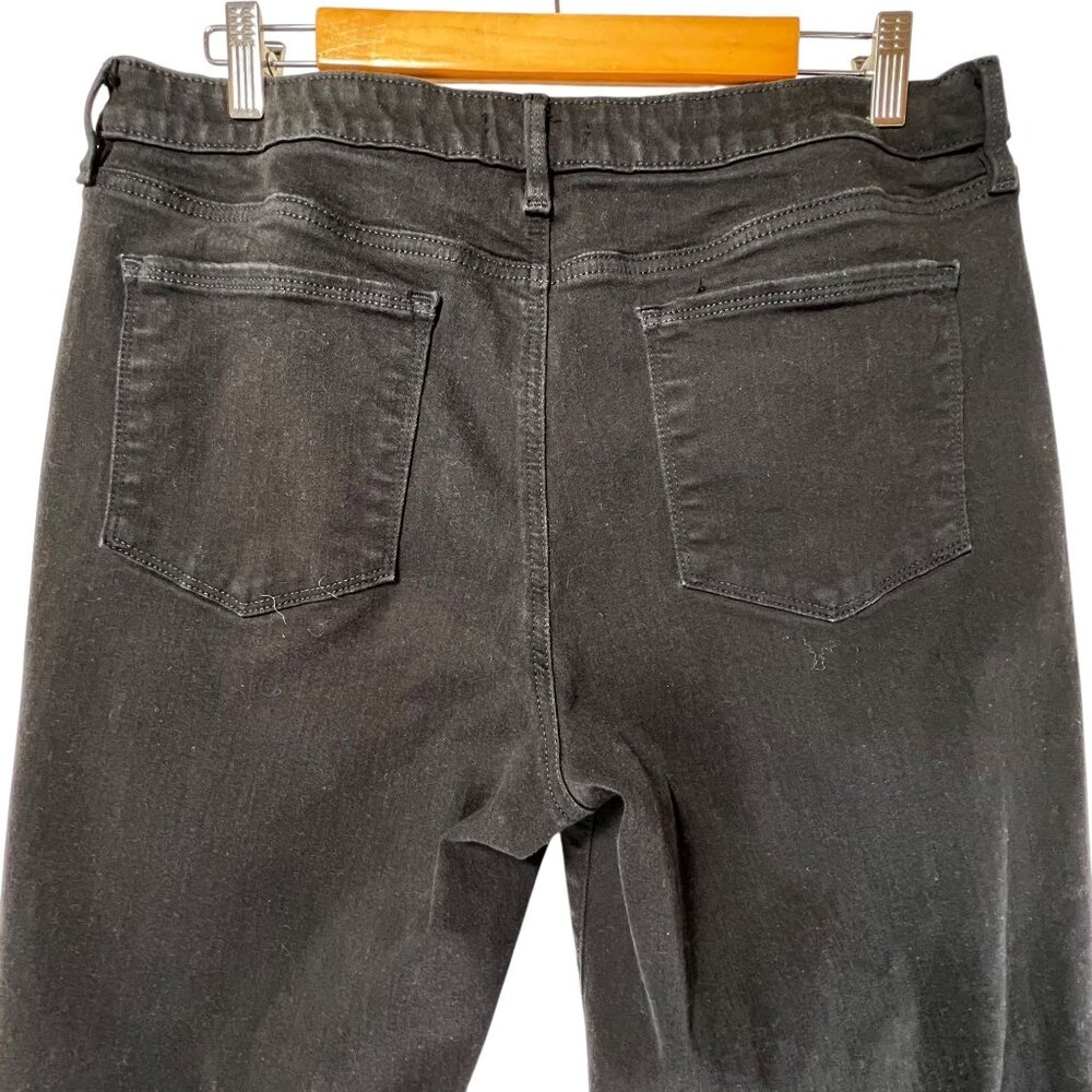 Athleta Womens Black Wide Leg Jeans 16T Dark Wash Zip coin pocket Stretch - Picture 6 of 14
